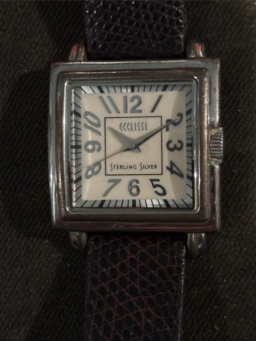 .925 Sterling Silver ECCLISSI WRIST WATCH WRISTWATCH Fine Jewelry - Needs Strap